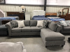 2350 Sectional with Silver Nailhead Trim in Carbon (Gray) - Accent Ottoman Available